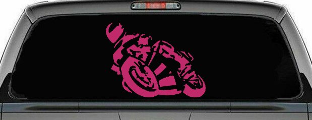 Street Bike Motorcycle Racing Car or Truck Window Decal Sticker (Hot Pink)