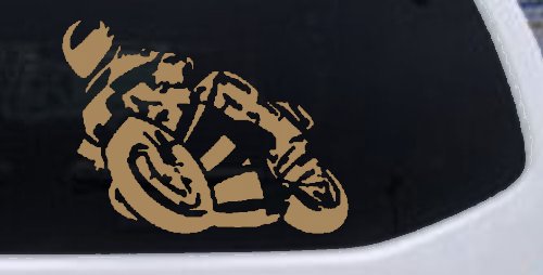 Street Bike Motorcycle Racing Car or Truck Window Decal Sticker (Light Brown)