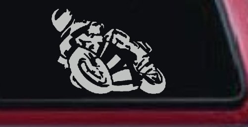 Street Bike Motorcycle Racing Car or Truck Window Decal Sticker (Light Gray)
