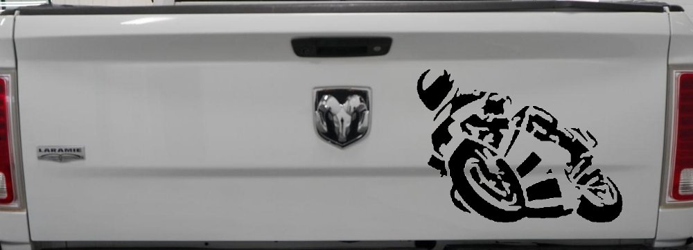 Street Bike Motorcycle Racing Car or Truck Window Decal Sticker (Matte Black)