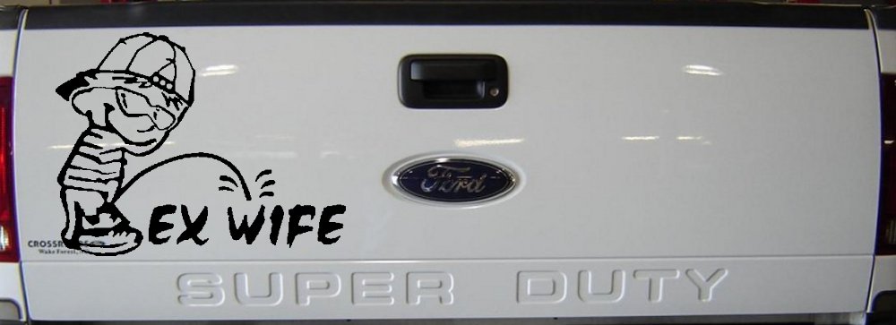 Pee on Ex Wife Car or Truck Window Decal Sticker (Black)