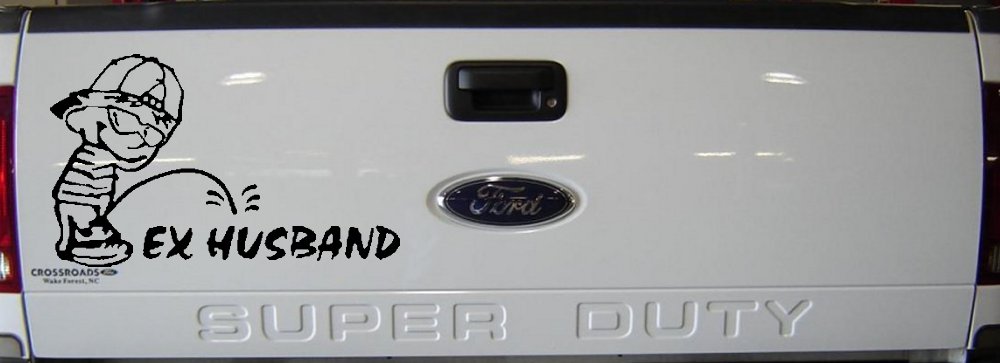 Pee on Ex Husband Car or Truck Window Decal Sticker (Black)