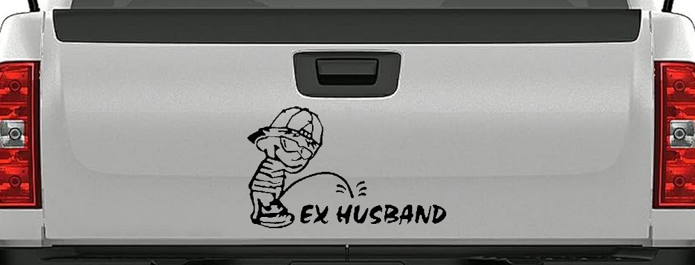 Pee on Ex Husband Car or Truck Window Decal Sticker (Black)