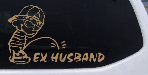 Pee on Ex Husband Car or Truck Window Decal Sticker (Light Brown)