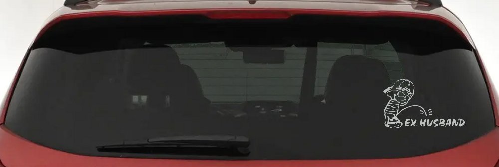 Pee on Ex Husband Car or Truck Window Decal Sticker (Light Gray)