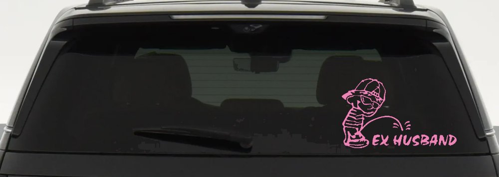 Pee on Ex Husband Car or Truck Window Decal Sticker (Pink)