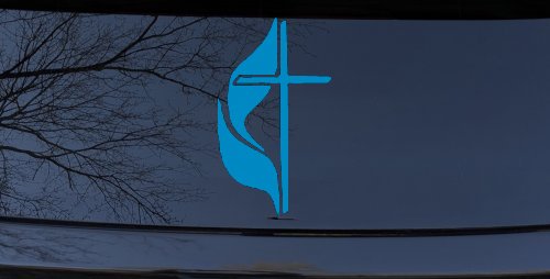 Methodist Cross Christian Car or Truck Window Decal Sticker