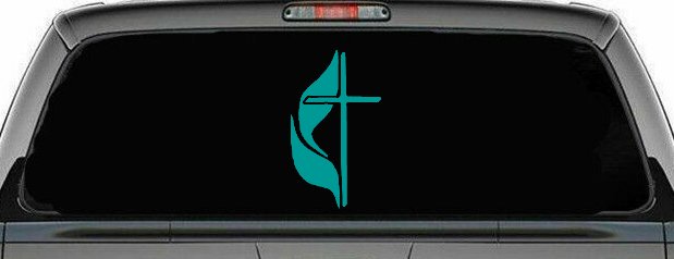 Methodist Cross Christian Car or Truck Window Decal Sticker