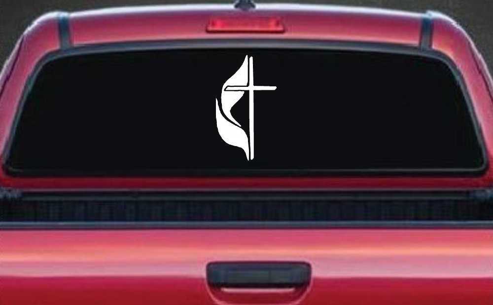 Methodist Cross Christian Car or Truck Window Decal Sticker