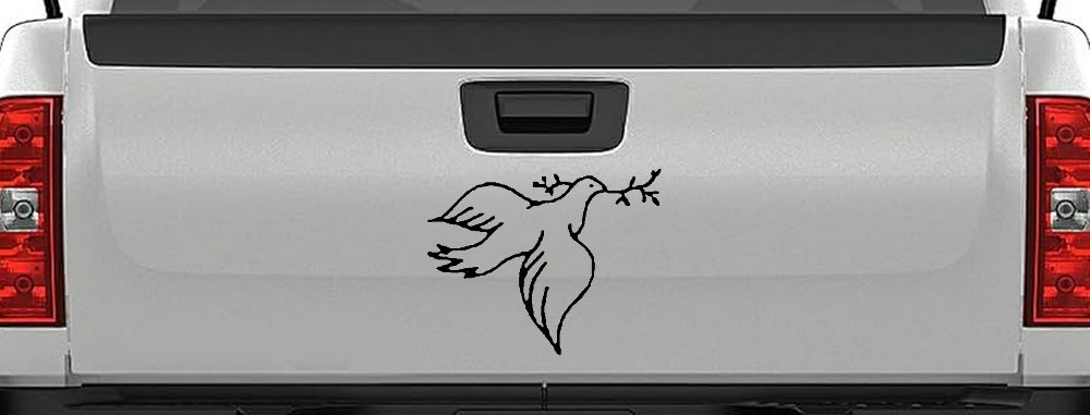 Open Dove Christian Car or Truck Window Decal Sticker (Black)