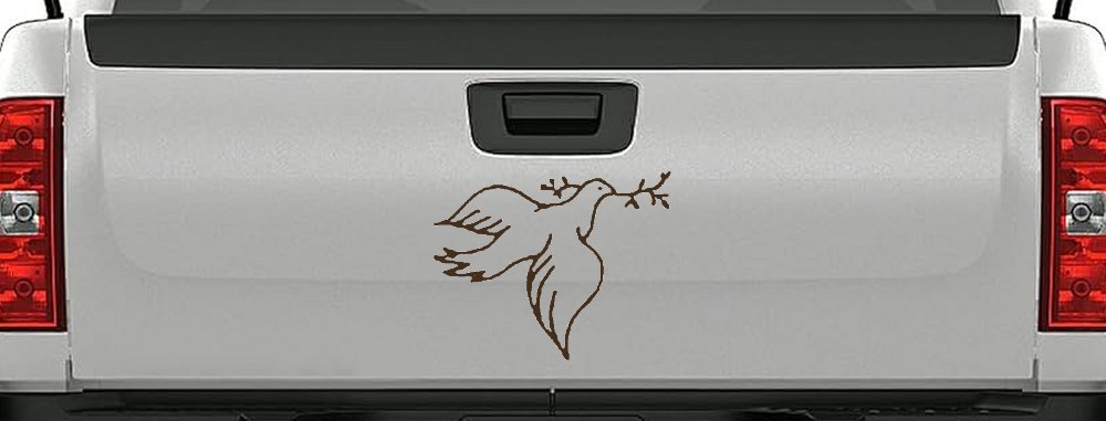 Open Dove Christian Car or Truck Window Decal Sticker (Brown)