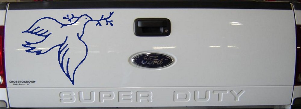 Open Dove Christian Decal Sticker for Car Truck Window Vinyl (Navy)