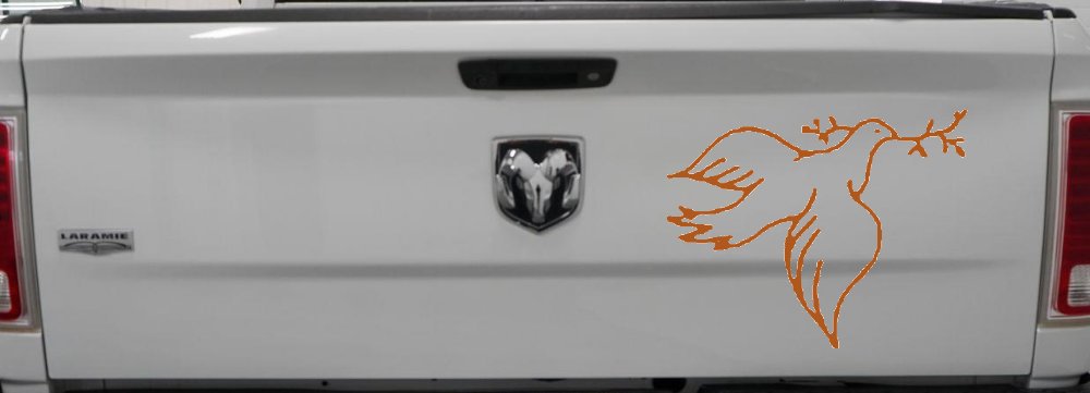 Open Dove Christian Decal Sticker for Car Truck Window Vinyl (Nut Brown)