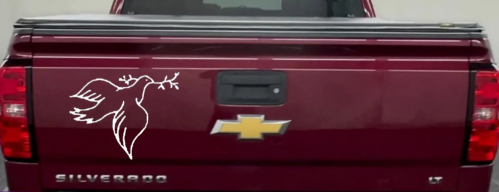 Open Dove Christian Car or Truck Window Decal Sticker (White)