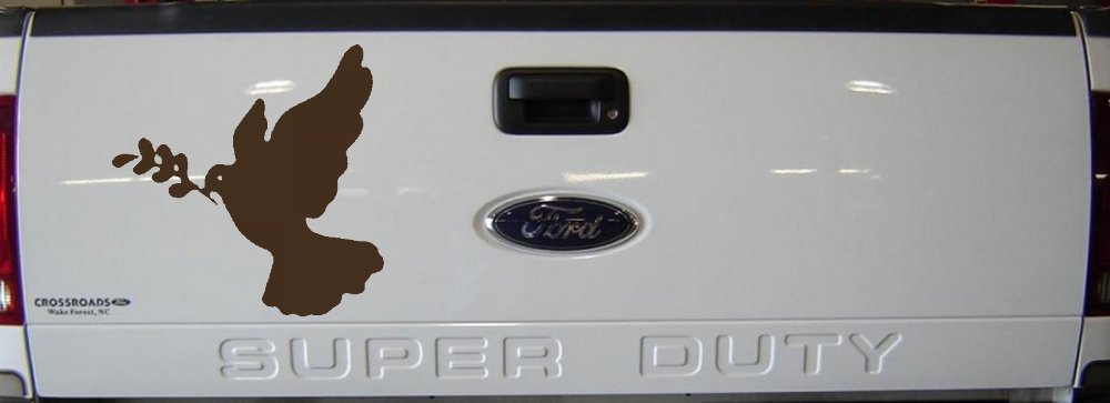 Dove Christian Car or Truck Window Decal Sticker (Brown)
