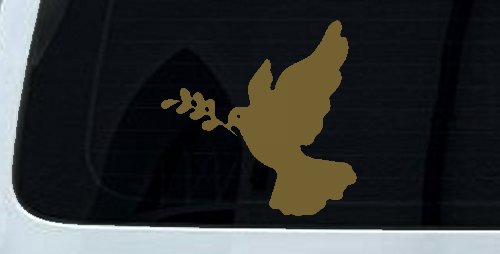 Christian Dove Vinyl Decal Car Truck Window Sticker (Gold)