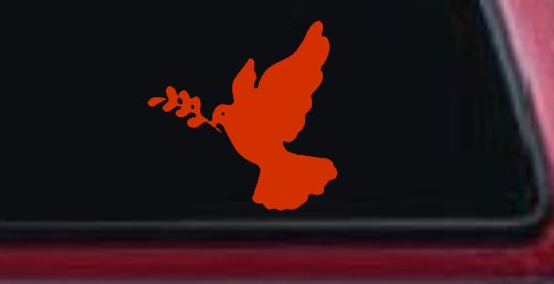 Dove Christian Car or Truck Window Decal Sticker (Orange Red)