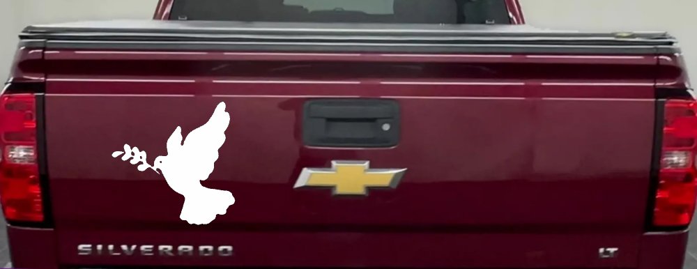 Christian Dove Vinyl Decal Car Truck Window Sticker (White)