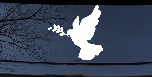 Christian Dove Vinyl Decal Car Truck Window Sticker (White)