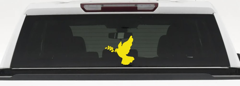 Dove Christian Car or Truck Window Decal Sticker (Yellow)