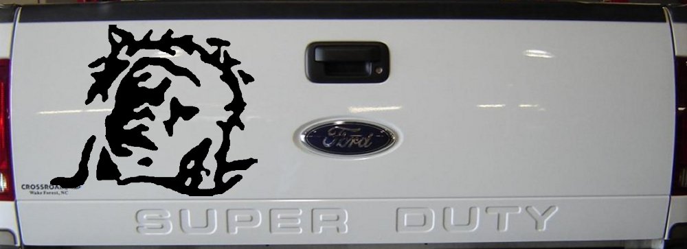 Jesus with Thorn Crown Christian Car or Truck Window Decal Sticker