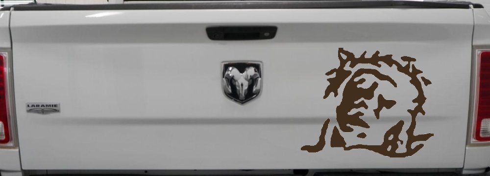 Jesus with Thorn Crown Christian Car or Truck Window Decal Sticker