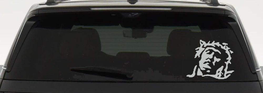 Jesus with Thorn Crown Christian Car or Truck Window Decal Sticker