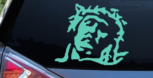 Jesus with Thorn Crown Christian Car or Truck Window Decal Sticker