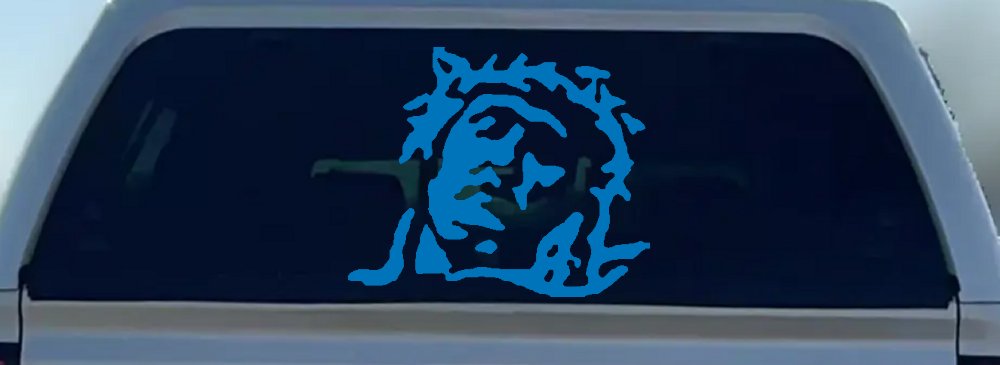 Jesus with Thorn Crown Christian Car or Truck Window Decal Sticker