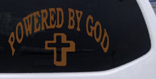 Powered By God Christian Car or Truck Window Decal Sticker (Copper)