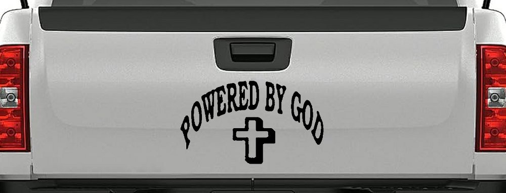 Powered By God Christian Car or Truck Window Decal Sticker