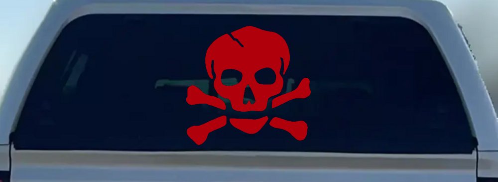 Skull and Cross Bones Biker or Pirate Car or Truck Window Decal Sticker