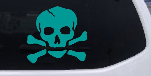 Skull and Cross Bones Biker or Pirate Car or Truck Window Decal Sticker
