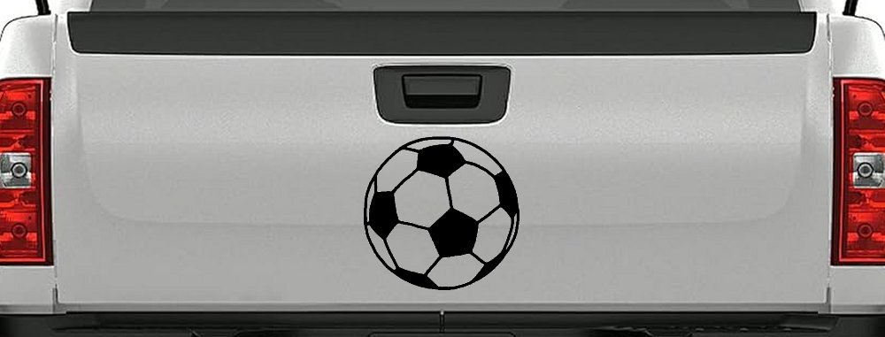 Soccer Ball  Sports Car or Truck Window Decal Sticker (Black)