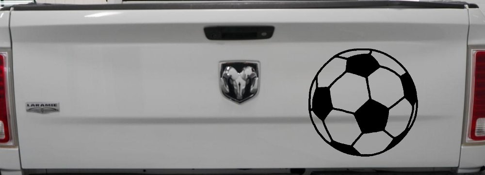 Soccer Ball  Sports Car or Truck Window Decal Sticker (Black)