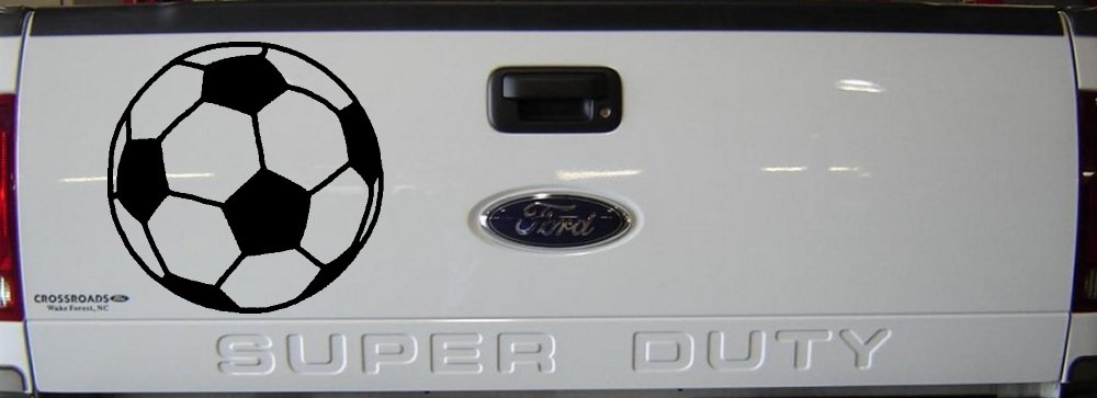 Soccer Ball  Sports Car or Truck Window Decal Sticker (Black)