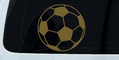 Soccer Ball  Sports Car or Truck Window Decal Sticker (Gold)