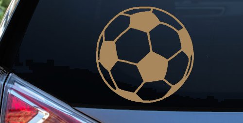 Soccer Ball  Sports Car or Truck Window Decal Sticker (Light Brown)