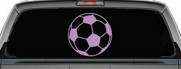Soccer Ball  Sports Car or Truck Window Decal Sticker (Lilac)