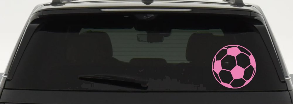 Soccer Ball  Sports Car or Truck Window Decal Sticker (Pink)