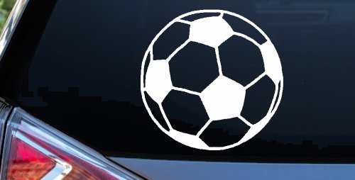 Soccer Ball Decal Sticker for Car Truck Window Sports Vinyl (White)