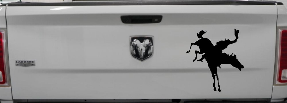 Bucking Bronco Horse Western Farm Ranch Rodeo Car or Truck Window Decal Sticker (Black)