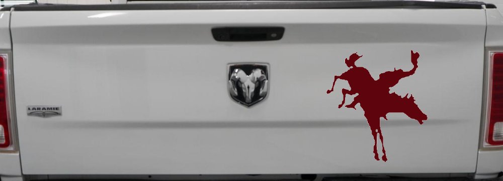 Bucking Bronco Horse Western Farm Ranch Rodeo Car or Truck Window Decal Sticker (Purple Red)