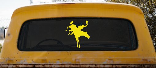 Bucking Bronco Horse Western Farm Ranch Rodeo Car or Truck Window Decal Sticker (Yellow)