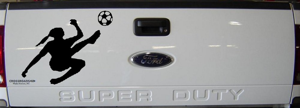 Girl Soccer Sports Car or Truck Window Decal Sticker (Black)
