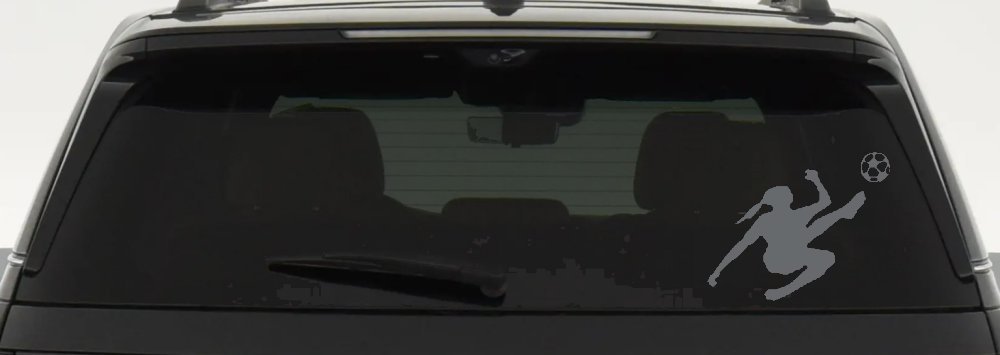 Girl Soccer Sports Car or Truck Window Vinyl Decal Sticker (Silver)