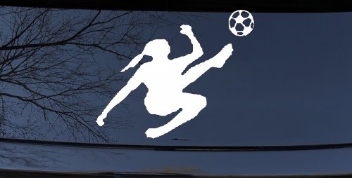Girl Soccer Sports Car or Truck Window Decal Sticker