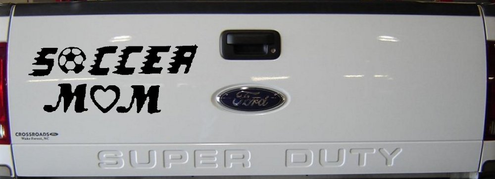 Soccer Mom Car or Truck Window Decal Sticker (Black)