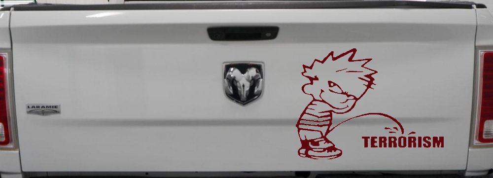 Pee on Terrorism Car or Truck Window Decal Sticker