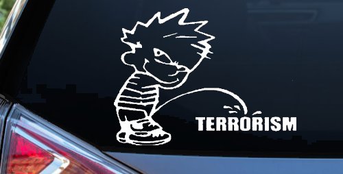 Pee on Terrorism Car or Truck Window Decal Sticker